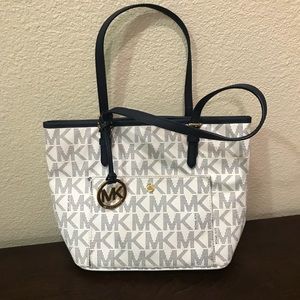 Michael Kors purse - navy and white